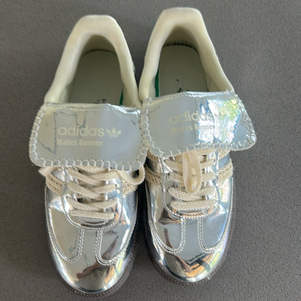 Adidas X Wales Bonner Samba Metallic Silver Sneakers size 7.5 women’s